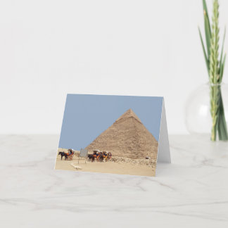 Pyramid of Khafre and a string of chariots  Holiday Card