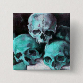 Pyramid of Skulls After Cezanne 15 Cm Square Badge