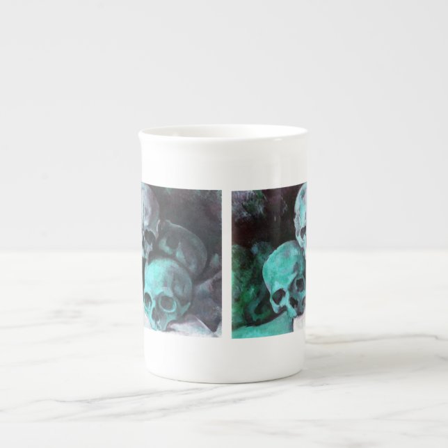 Pyramid of Skulls After Cezanne Bone China Mug (Front)