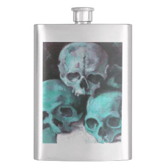 Pyramid of Skulls After Cezanne Hip Flask