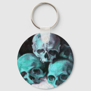 Pyramid of Skulls After Cezanne Key Ring