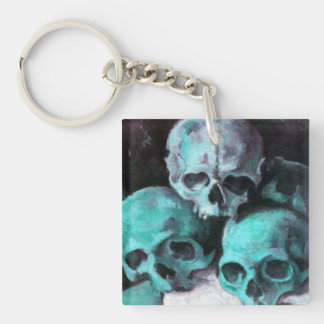 Pyramid of Skulls After Cezanne Key Ring
