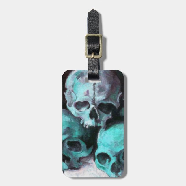 Pyramid of Skulls After Cezanne Luggage Tag (Front Vertical)
