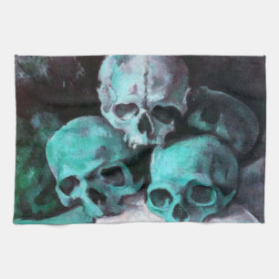 Pyramid of Skulls After Cezanne Tea Towel