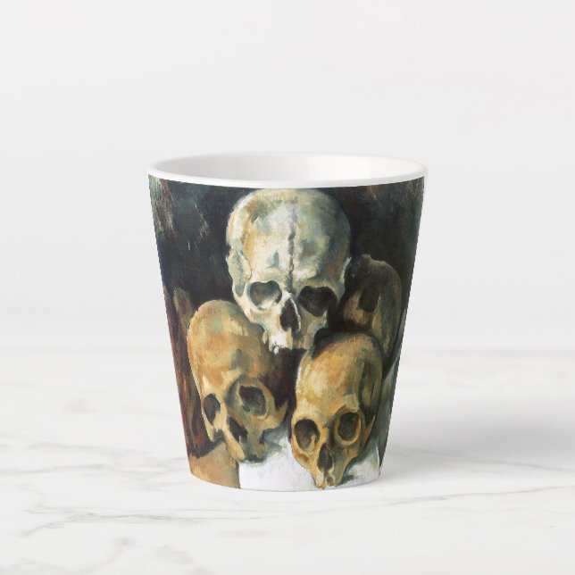 Pyramid of Skulls Paul Cezanne Painting Art Latte Mug (Front)