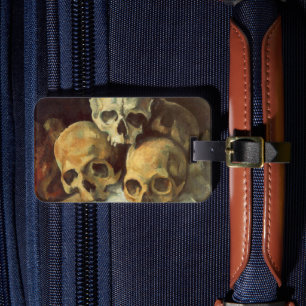 Pyramid of Skulls Vintage Halloween Luggage Tag