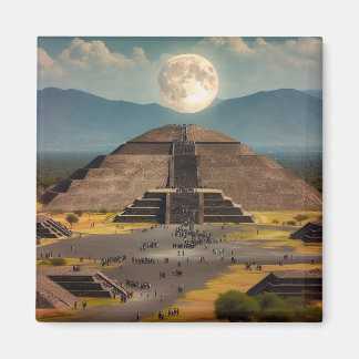 Pyramid of the Moon, Teotihuacan, Mexico Travel Magnet