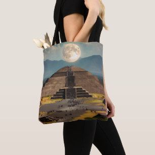 Pyramid of the Moon, Teotihuacan, Mexico Travel Tote Bag