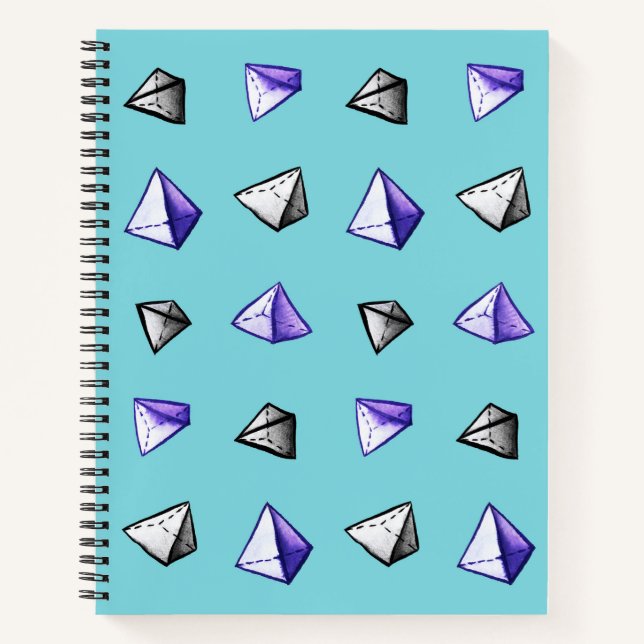 Pyramid Pattern Geometric Geek Math Lover Notebook (Front)