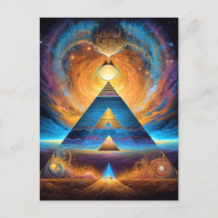 Pyramid Psychedelic Mystical Visionary Art Postcard