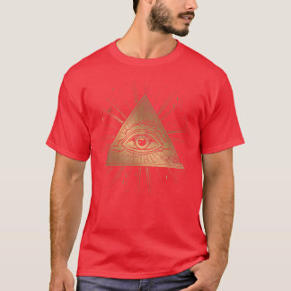 Pyramid Witch Blackcraft Occult Dark Magic All See T-Shirt