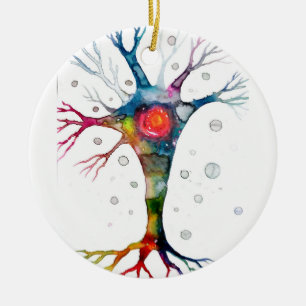 Pyramidal neuron in the neocortex ceramic tree decoration