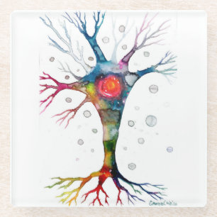 Pyramidal neuron in the neocortex glass coaster