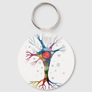 Pyramidal neuron in the neocortex key ring