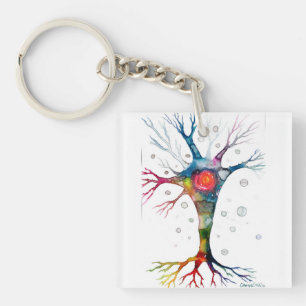 Pyramidal neuron in the neocortex key ring