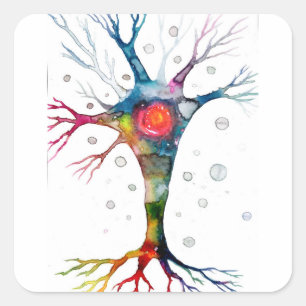 Pyramidal neuron in the neocortex square sticker