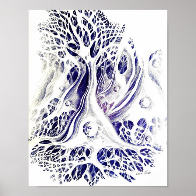 Pyramidal neurons drawing poster (Front)