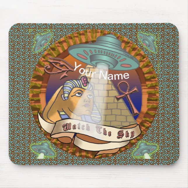 Pyramids Alien Spaceship   Mouse Mat (Front)