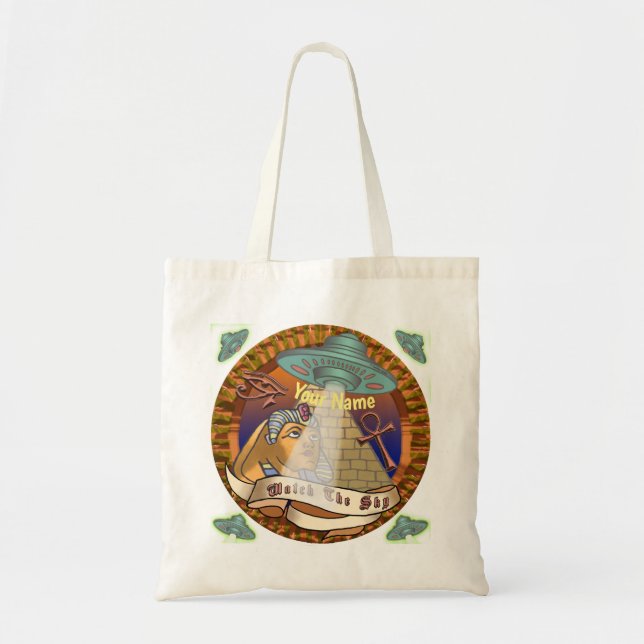 Pyramids Alien Spaceship  Tote Bag (Front)