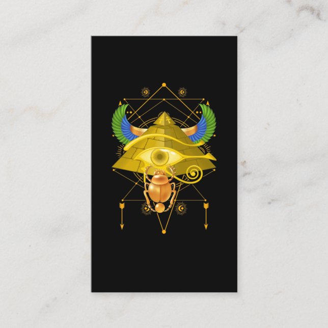 Pyramids Ancient Egypt Pharoah Horus Eye Business Card (Front)