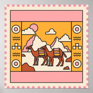 Pyramids and Camels Poster