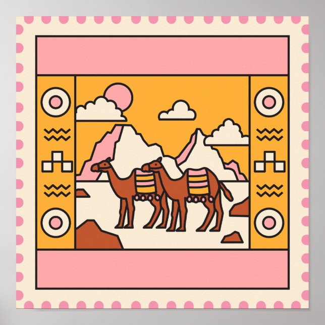 Pyramids and Camels Poster (Front)