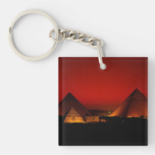 Pyramids at Red Sunset Key Ring