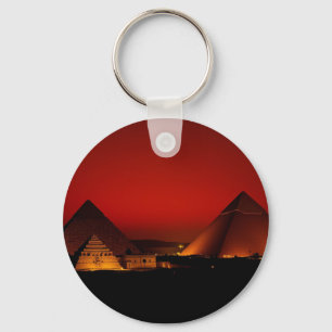 Pyramids at Red Sunset Key Ring