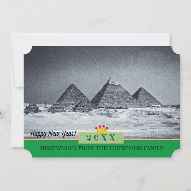 Pyramids, Cairo & Happy New Year! Card /Egypt (Front)