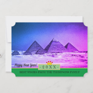 Pyramids, Cairo & Happy New Year! Card /Egypt