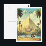 Pyramids Egypt Famous Vintage Travel Place Postcard<br><div class="desc">Pyramids Egypt Vintage Famous Travel Place</div>