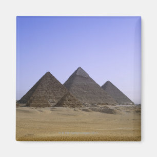 Pyramids in desert Cairo, Egypt Magnet