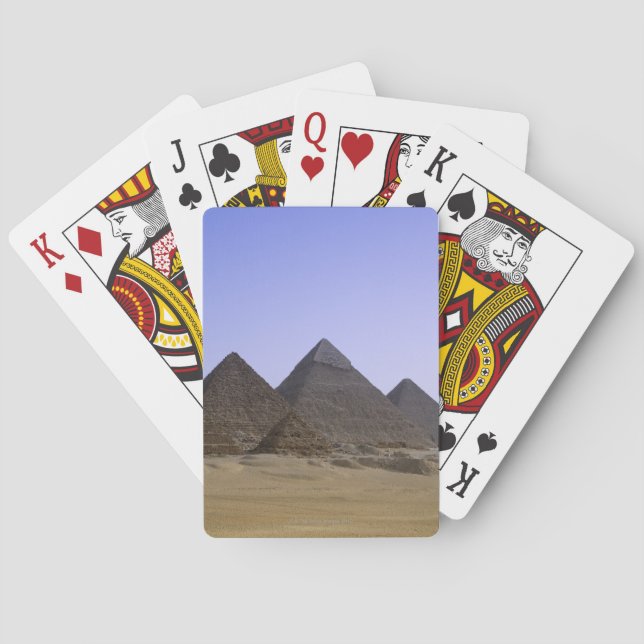 Pyramids in desert Cairo, Egypt Playing Cards (Back)