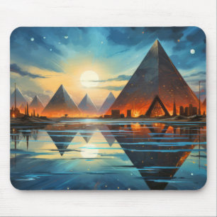 Pyramids Mystic Concept Abstract Colourful Scenery Mouse Mat