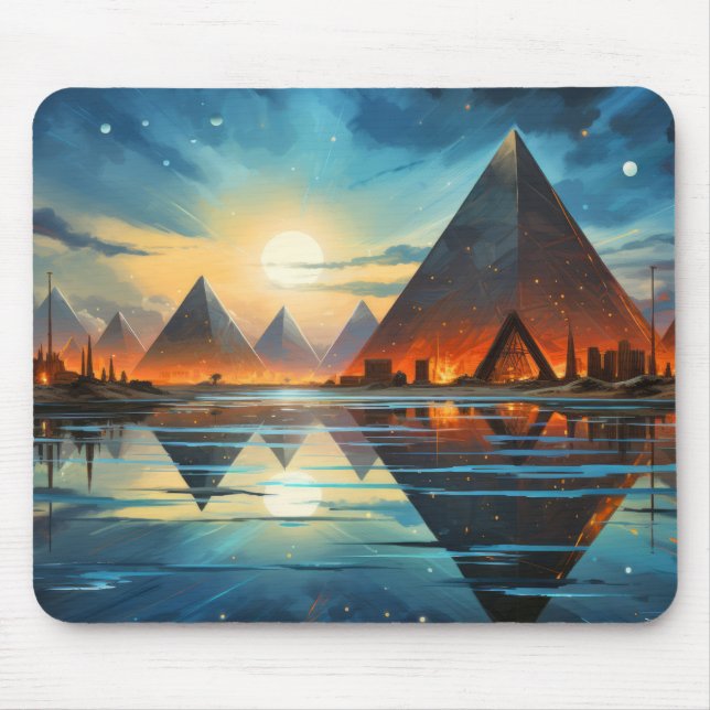 Pyramids Mystic Concept Abstract Colourful Scenery Mouse Mat (Front)