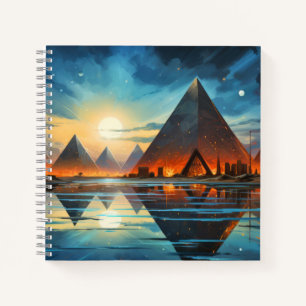 Pyramids Mystic Concept Abstract Colourful Scenery Notebook