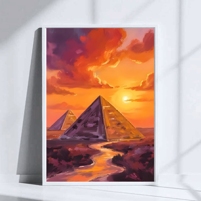 Pyramids of Egypt Sunset Travel Art Poster (Creator Uploaded)