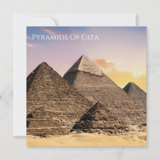 pyramids of giza Ancient Egypt Desert landscape Holiday Card