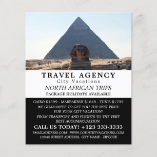 Pyramids Of Giza, Cairo, Egypt, Travel Agency Flyer
