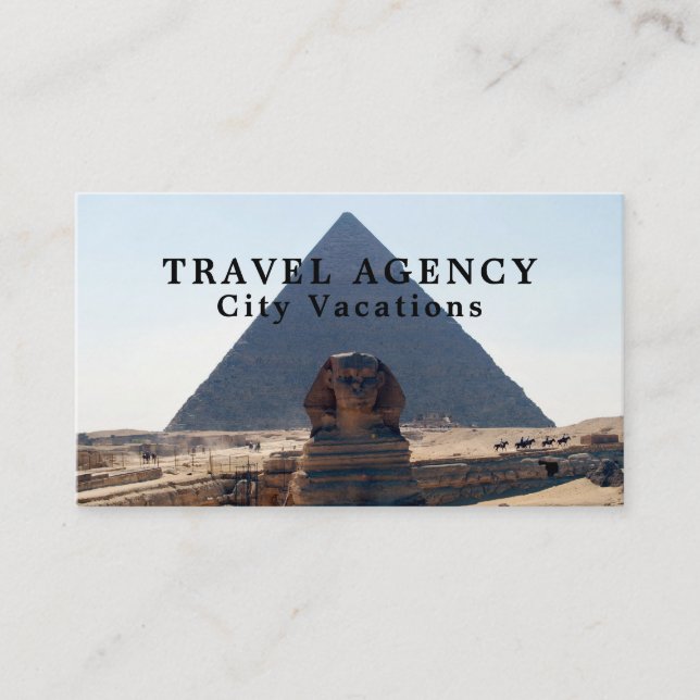 Pyramids Of Giza, Cairo, Egypt, Travel Agent  Business Card (Front)