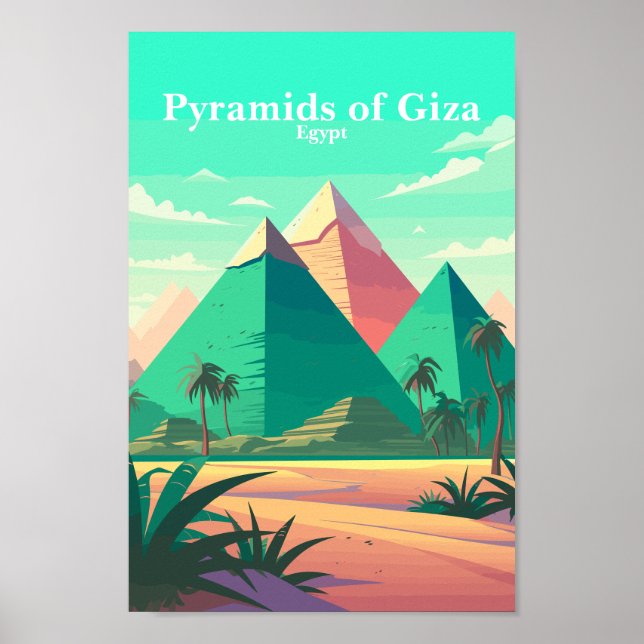 Pyramids of Giza Egypt vintage poster (Front)