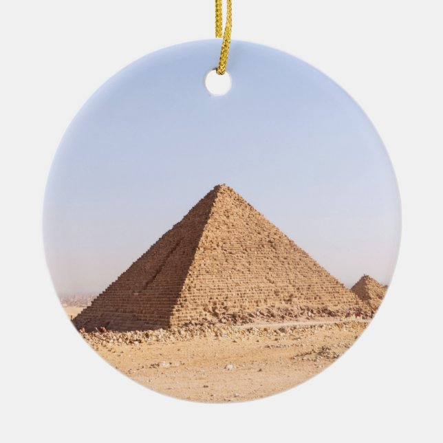 Pyramids of Giza Photography Ceramic Tree Decoration (Front)