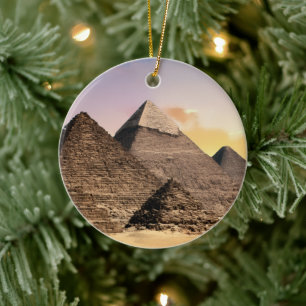 Pyramids Of Giza Travel Egypt Photo Ceramic Tree Decoration