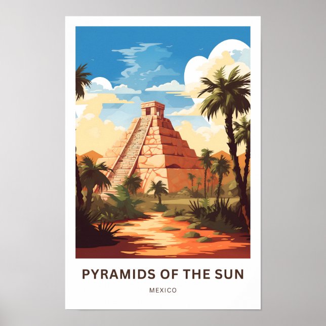 Pyramids of the Sun Mexico Travel Print (Front)