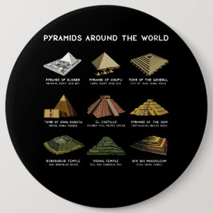 Pyramids Of The World Archaeology Civilisations 6 Cm Round Badge