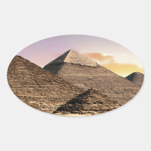pyramids oval sticker