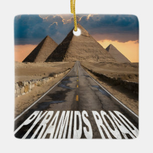 Pyramids Road Egypt Desert Landmark Art Ceramic Ornament