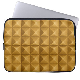Pyramids, triangles golden texture. laptop sleeve