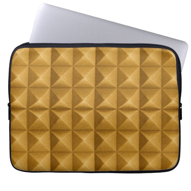 Pyramids, triangles golden texture. laptop sleeve (Front)