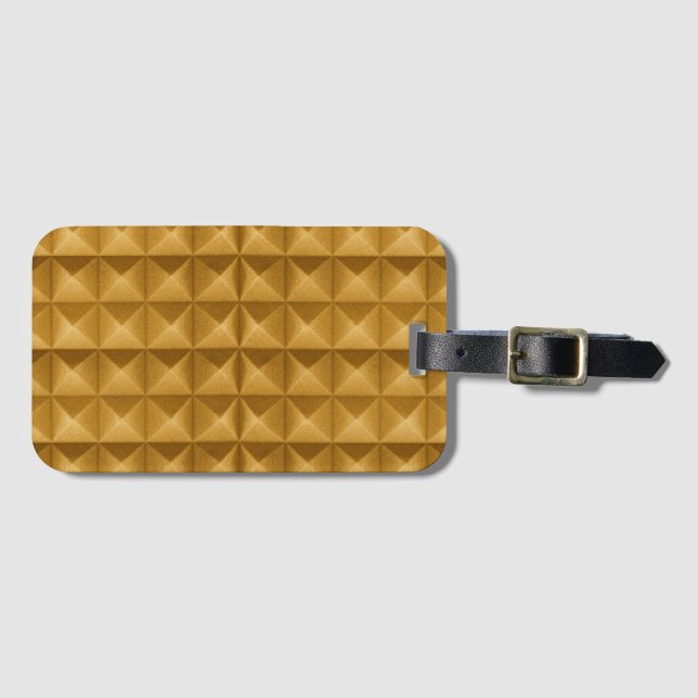 Pyramids, triangles golden texture. luggage tag (Front Horizontal)